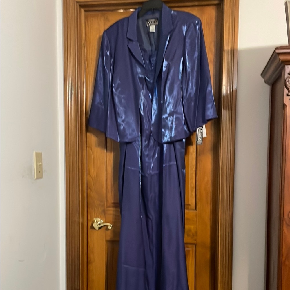 Elegant Purple Satin Suit Set